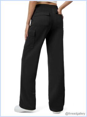 Tall Women's Cargo Sweatpants Wide Leg 6 Pockets Lounge Athletic Pants